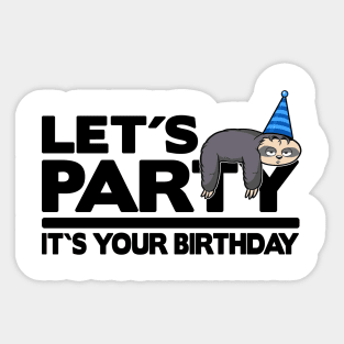 Funny Cute Sloth Birthday Bday Party Child Gift for Kids Sticker